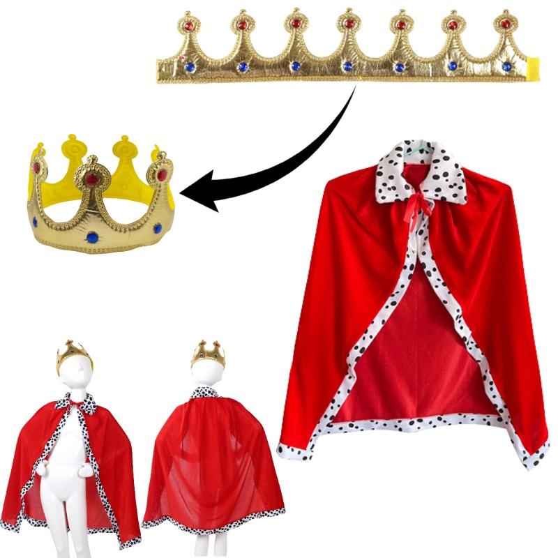 New 80cm White Polka Dot Cape For Halloween King Costume