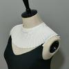Pleated Ruffle Decorative Shawl Wrap Women Girl Solid Color Chiffon False Collar
