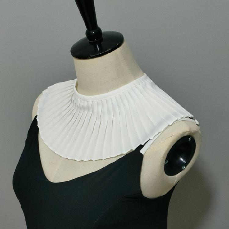 Detachable False Collar Women Girl Elegant Pleated Ruffle Chiffon Shawl Scarf