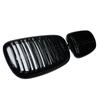 2PCS Bumper Kidney Grille Front Grill Double Slat Line For BMW X5 X6 E70 E71 2008-2013 Car Styling Gloss Black Racing