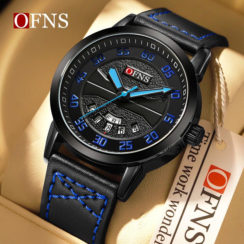 Original Fashion Watch For Man Leather Date Week Quartz Men Watch Waterproof Luminous Business Men's Watches