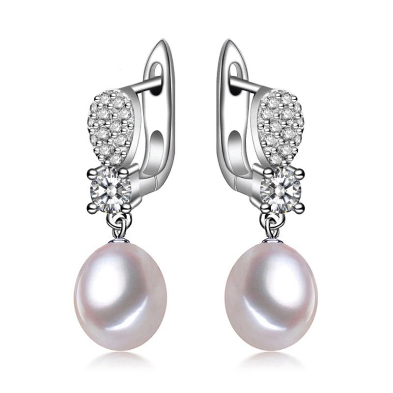 

Серьги-кольца из натурального пресноводного жемчуга для женщин, модные длинные серьги-капли из культивированного жемчуга белый