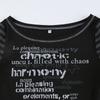 European and American hot girl Y2K letter printed round neck dark style slim fit top