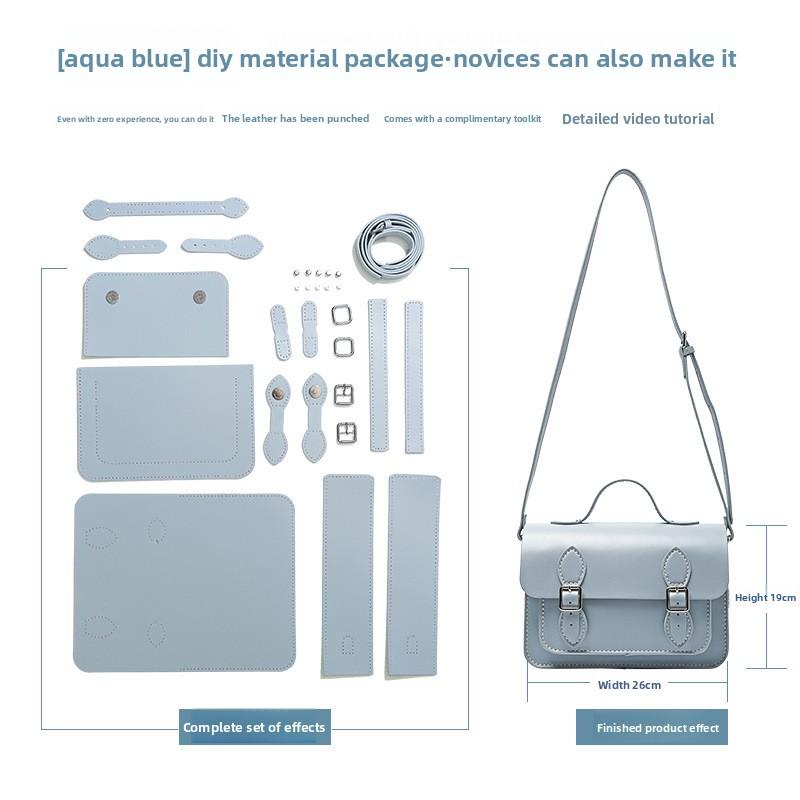 MTMA Handgemaakte Doe-het-zelf Tas Maak Je Eigen Nieuwe Handgemaakte Geweven Cambridge Tas Dames Schouder Crossbody Doe-het-zelf Vierkante Tas Mode blauw