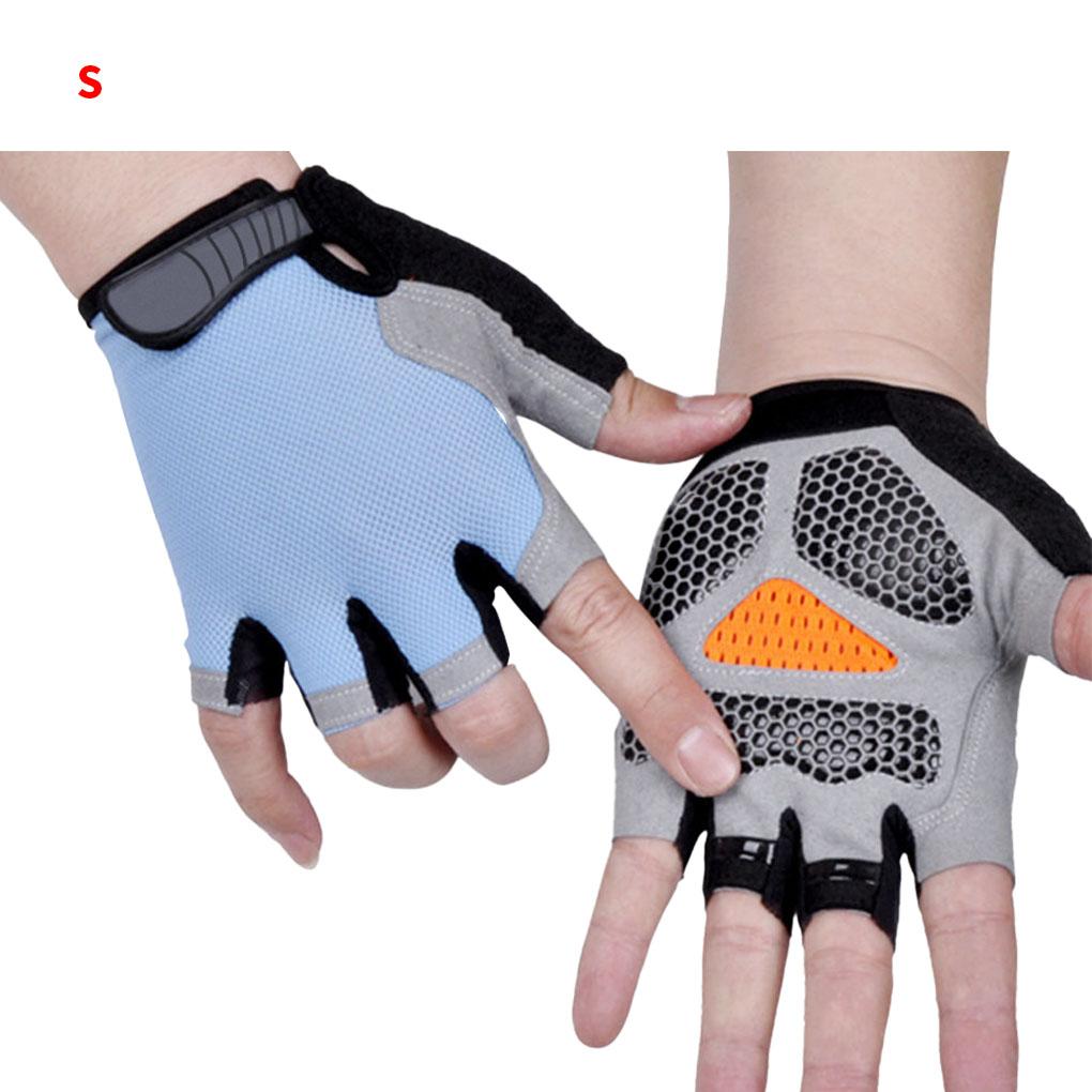

Cycling Gloves Half Finger Bicycle Gel Padded Fingerless Gloves Unisex светло-синий