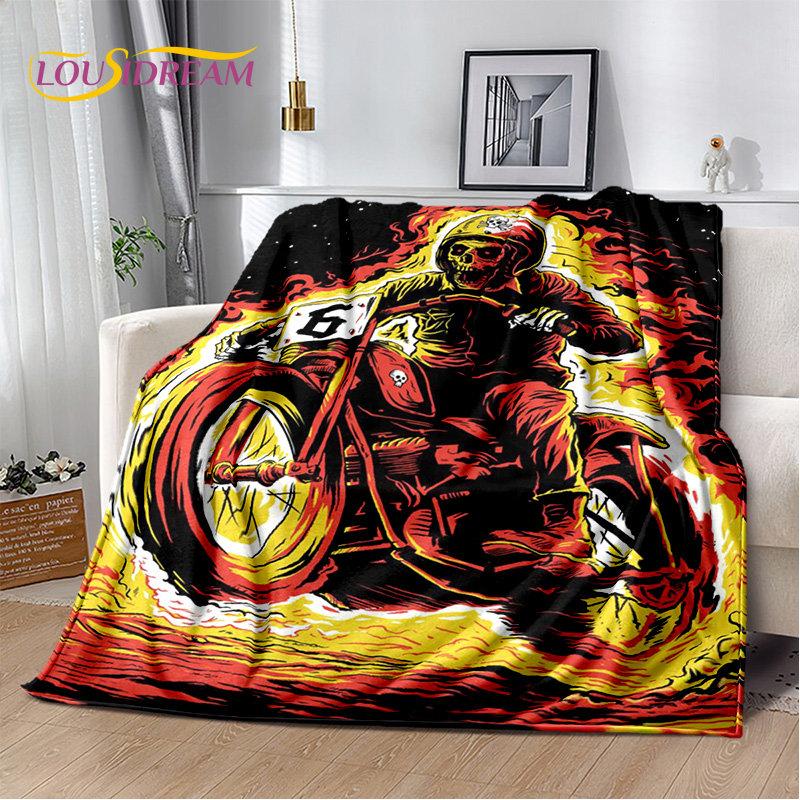 3D Retro Vintage Motorcycle Soft Plush Blanket,Flannel Blanket Throw Blanket for Living Room Bedroom Cover Beds Sofa Picnic