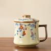 Ru kiln mug gift box with lid tea separation water cup ceramic tea brewing office cup business meeting souvenir