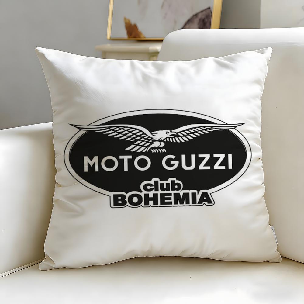 classic motorcycle brand Moto Guzzi Cushion Cover Soft  EasyWash Pillow Case  Versatile for Couch Bed Travel and Office