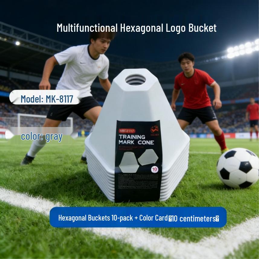 Hexagonal Football Training Marker Disc Set - Four-Corner Obstacle Cones 16*14.5CM
