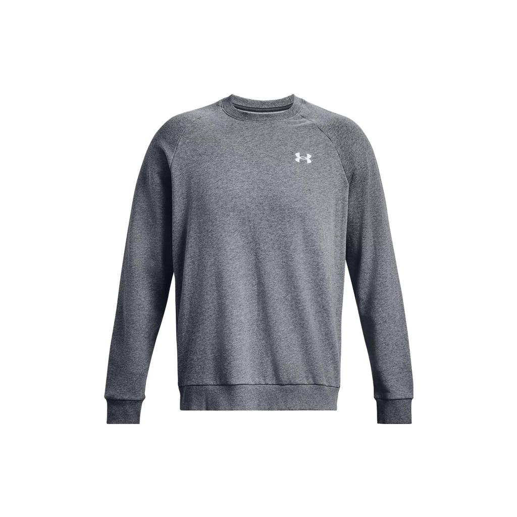 Under Armour Rival Fleece Sweatshirts Men's Gray Crew Neck Thickened Regular 1382295-012