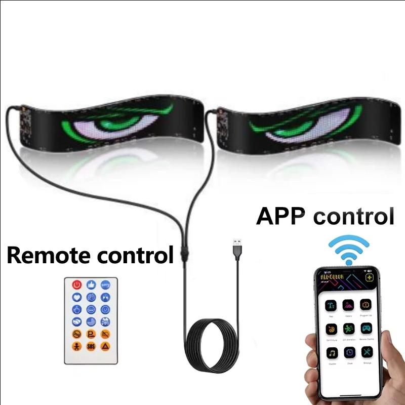 Lumière d'écran LED Design Œil du Diable Affichage Défilant Flexible avec Contrôle par Application pour Pare-brise de Cabine de Camion Animation Décorative Panneau de Texte