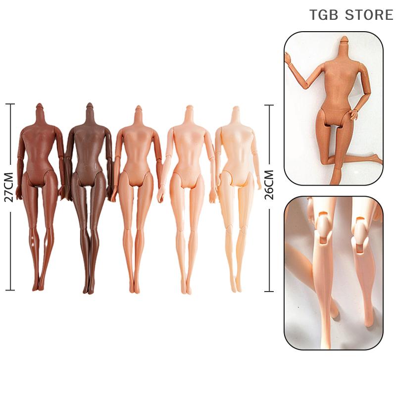 1PC 11 Movable Joints 26/27cm African Doll Nude Body Brown Black Skin Doll Body Skin Children's Pretty Girl Toy Gift