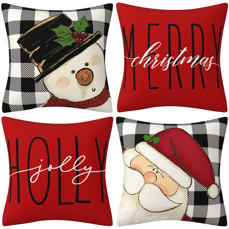 Christmas Pillowcase Combination Multi-patterned Cushion Party Festive Sofa Living Room Pillowcase Pillowcase