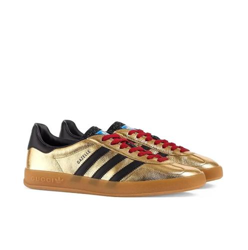 Gucci x Gazelle Leather Athleisure Sneakers Women's Gold