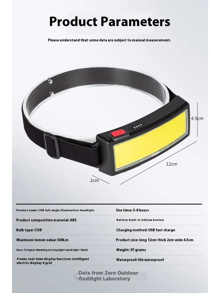 Rechargeable 180° Head Lamp Flashlight COB LED Super Bright Headlamp Outdoor Waterproof Running Fishing Camping Hiking Headlight