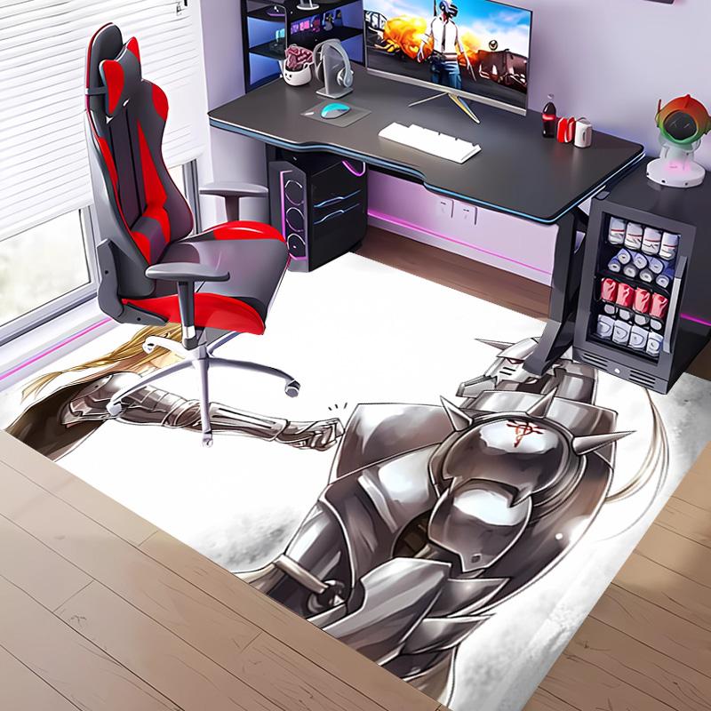 Fullmetal Alchemist -Themed Entrance Mat,Non-Slip Mat Area Rug,Room Decor,Outdoor Decor,Kitchen Rug,Doormat - Machine Washable,Easy to Clean
