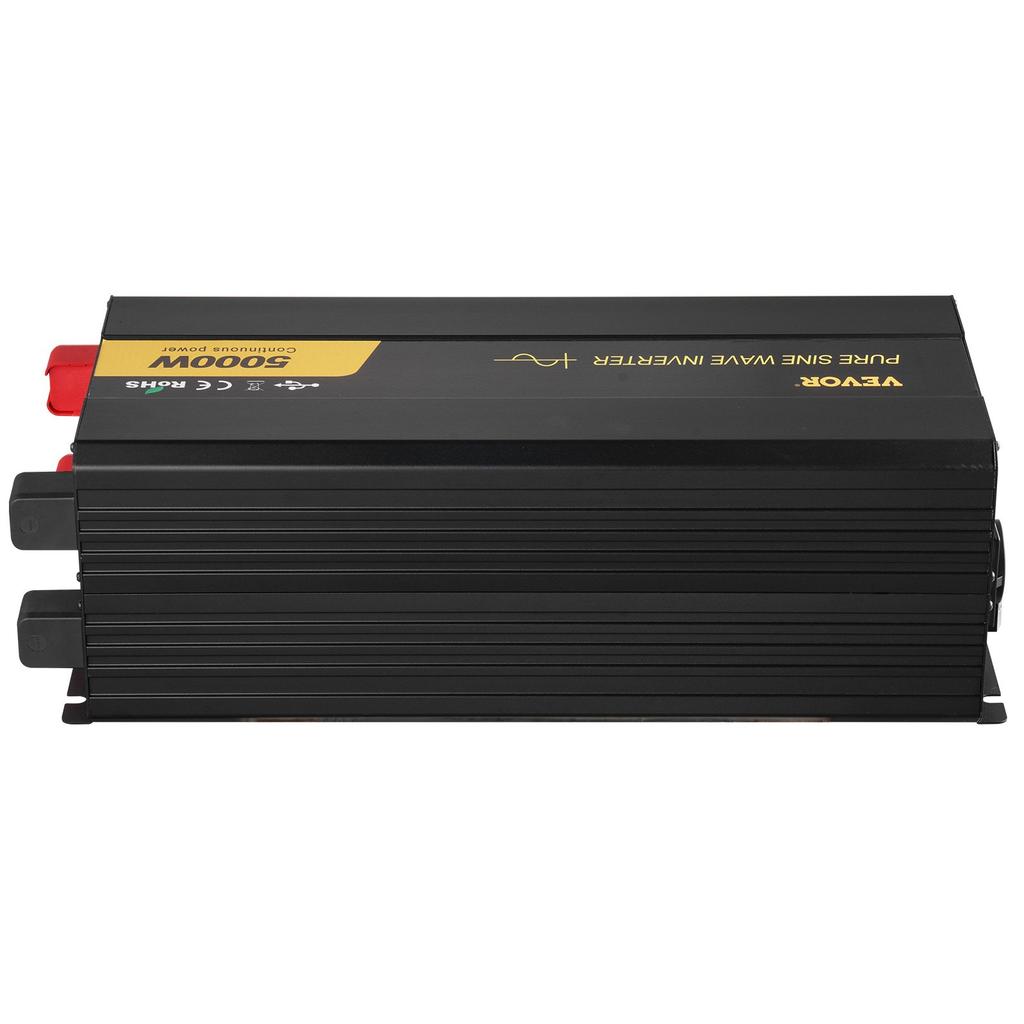 VEVOR Pure Sine Wave Inverter, 5000 Watt, Power Inverter, DC 12V To AC 230V Car Inverter with LCD Display USB Port and Remote Controller