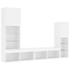 VidaXL TV Wall Units with LED 4 Pcs White Engineered Wood 3216654