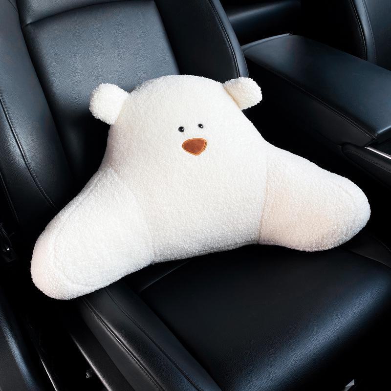 Cute Bear Headrest Neck Pillow for Car Seat Interior Support.