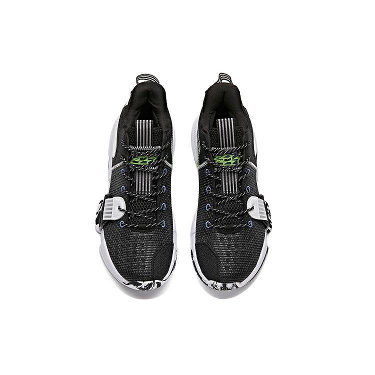 Anta Light Crazy 2 Performance Shock Absorption Wear Resistant Low Top Basketball Shoes Men Sneaker Black White 112121610-2