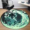 1PC Wolf Moon Office Round Area Rug, Indoor Mat Suitable For Office, Under Office Chairs Bedroom Living Room Home Decor, Room DecoT1223055