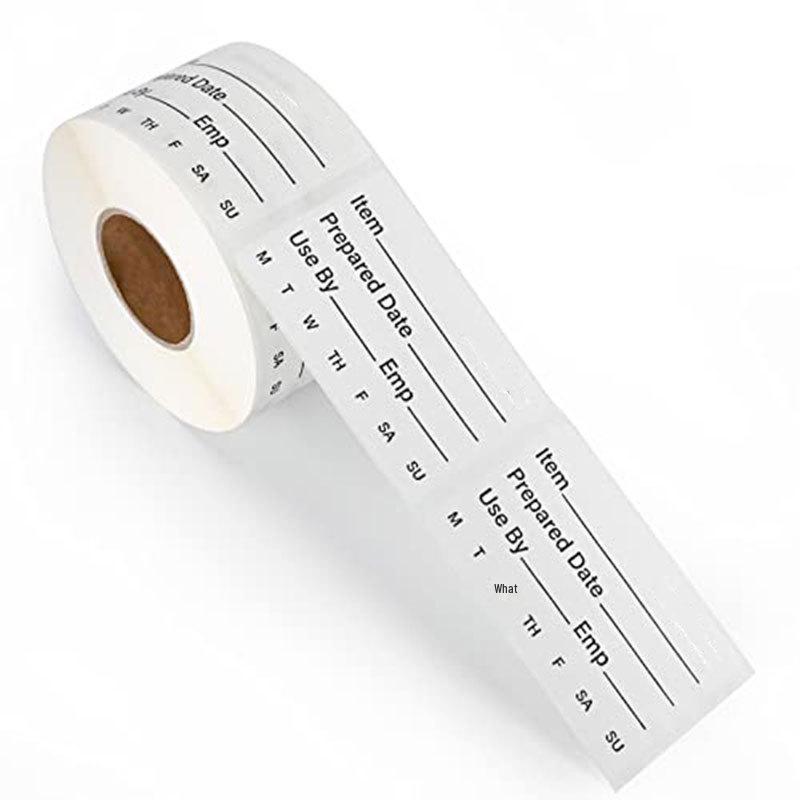 Rotating Self-Adhesive Kitchen Food Label Stickers, 2.5×5cm, 250/Roll Refrigerator Labels