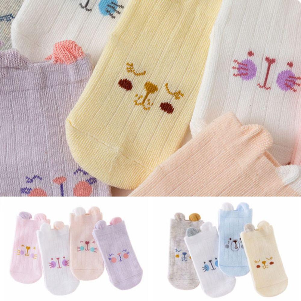 8Pairs Breathable Toddle Short Tube Socks Cat Rabbit Children Cartoon Socks Autumn
