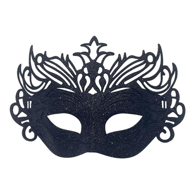 Breathable Half Face Role Play Mask Integrated Crowns And Sparkling Powder Effect For Themed Parties Cosplay Event