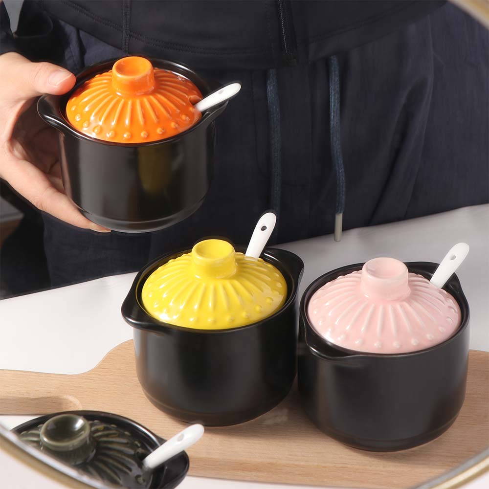 Keramik-Gewürzglas im japanischen Stil Staubdichter Schmortopf Haushaltsgewürz-Aufbewahrungsbox Arbeitsplatte