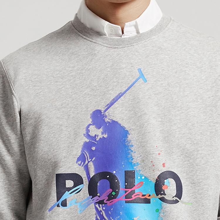 Polo Ralph Lauren Logo Print Crewneck Sweatshirt Unisex Sweatshirt Gray MNPOKNI16821865-020