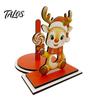 Wooden Kitchen Roll Dispenser Christmas Paper Towel Holder, Decorative Vertical Dispenser, Holder Stable Weighted Base Organizer for Holiday
