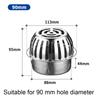 Balcony Roof Floor Drain Stainless Steel Round Large Displacement Anti-Clog Filter Screen Cover Outdoor Floor Drain Gutter Sewer