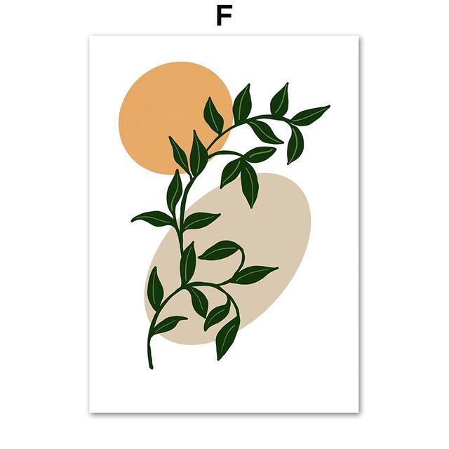 

Абстрактная винтажная девушка цветок монстера лист растения бохо настенное искусство холст картины постеры и принты картинки для декора гостиной без рамки 21*30cm No Frame