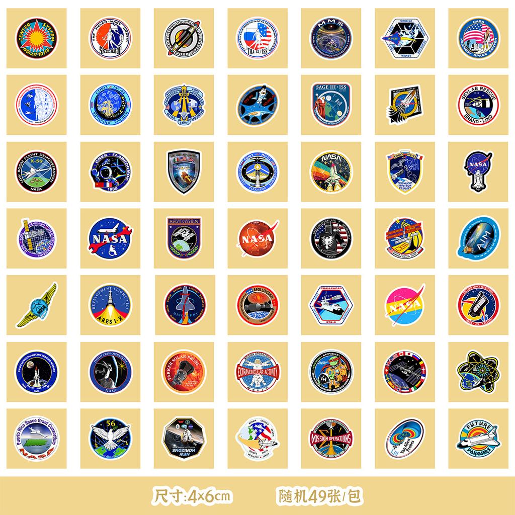 50/100 Cosmic Starry Sky Astronaut Stickers Mobile Water Cup Waterproof Decorative Stickers Children's Hand Account Stickers