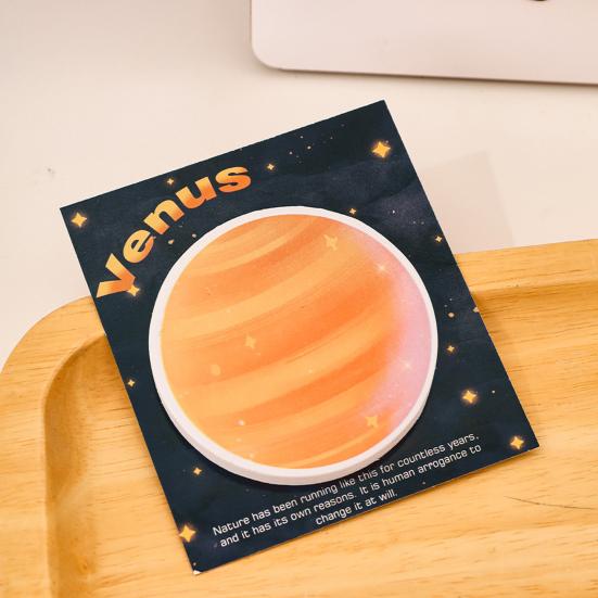 Planet-Themed Round Note Pads Creative Earth Moon Self-Adhesive Memo Pads for Students Practical Office School Supplies