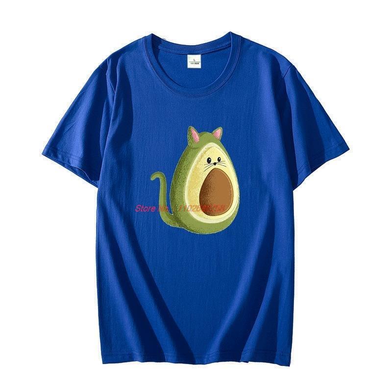 Avocado Cat Funny Unisexs T Shirt Graphic T Shirts Cotton Tshirt Short Sleeve Tshirts Summer Oversized Tshirt Unisexs Clothing
