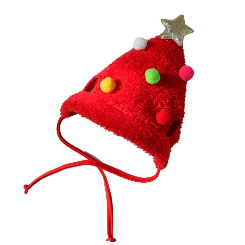 

Festive Dog Cat Xmas Hat Bib Set – Red/green/white Polyester Red Hat,S