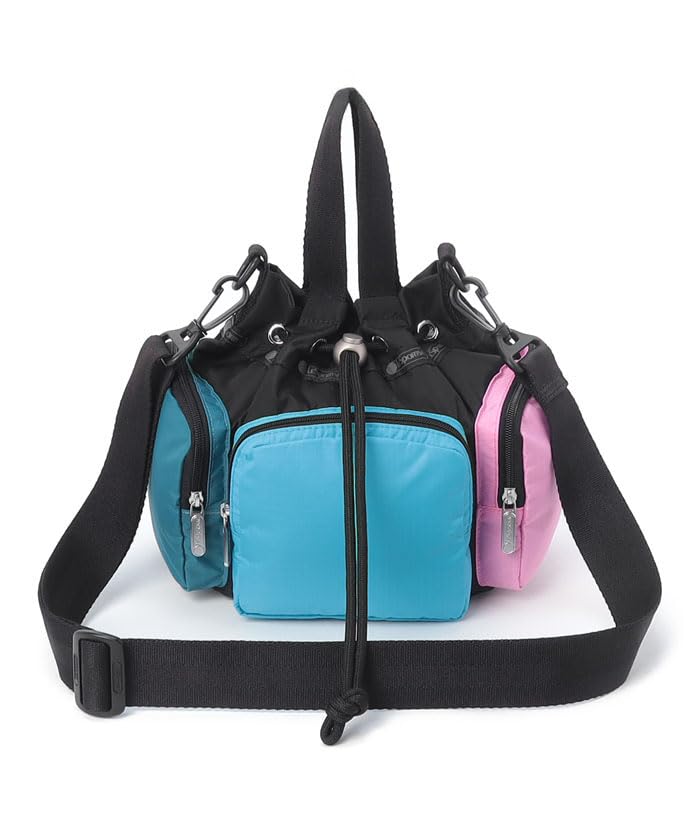 LeSportsac CONV DRAWSTRING CROSSBODY1511TealVividFuchsia CB