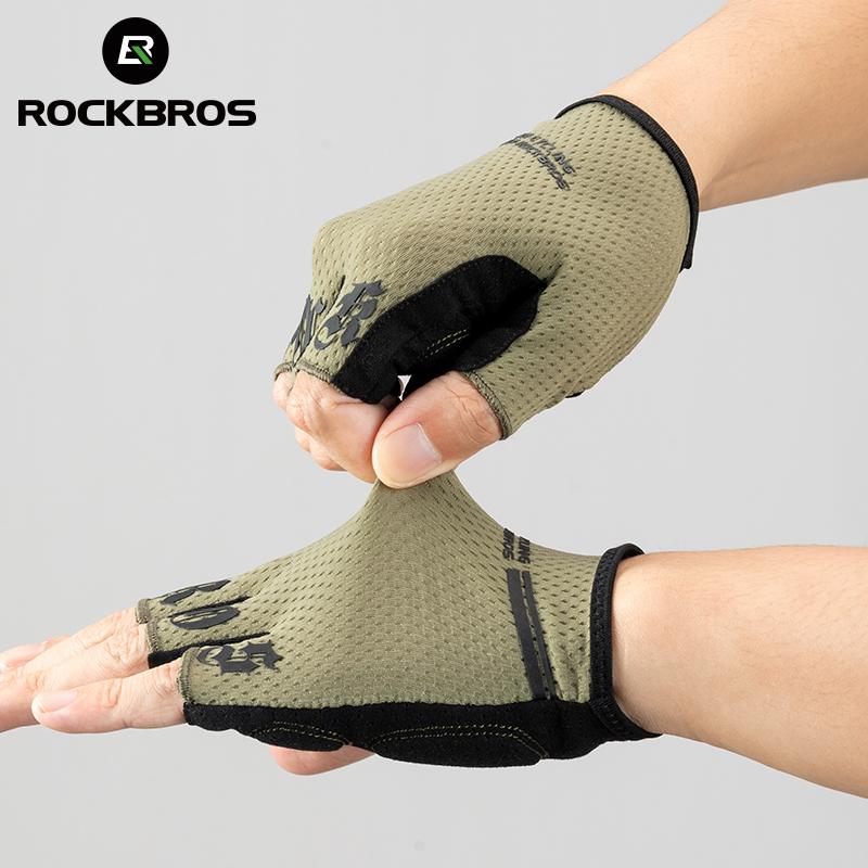 ROCKBROS Cycling Gloves Bike Shockproof Half Finger Gloves Breathable Anti-shock Bike Short Gloves Summer High Elasticity Gloves 6
