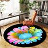 1pc Flower Petals Round Chair Mat Office Area Rug - Non-Slip, Floor Mat for Office, Bedroom, and Indoor Decor P127138