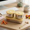 Microwavable 304 Stainless Steel Bento Box Set Metal Lunch Box for Adults Kids Meal Prep Snack Food Storage Containers