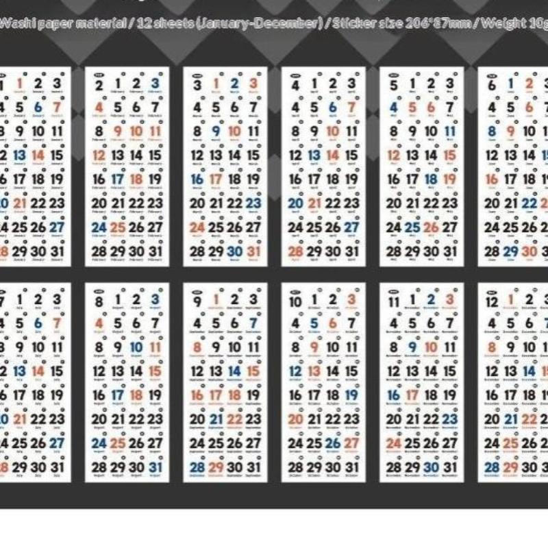 365 Dni Etykiety z Datą Naklejki dla Zwierząt - Wodoodporne Naklejki Wycinane do Planera Dziennika Scrapbookingu Dekoracja Ręcznego Konta DIY