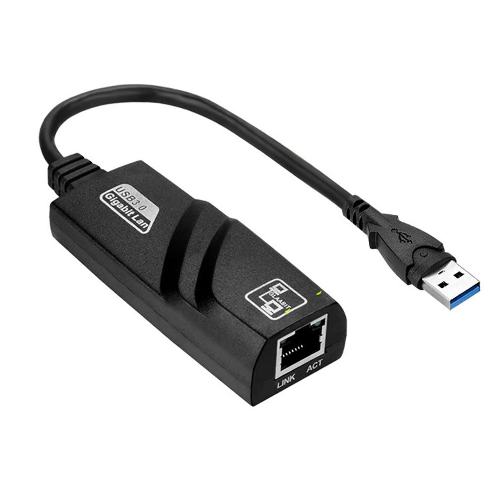 Black USB 3.0 Gigabit Ethernet RJ45 1000Mbps Network Adapter For Windows PC Mac