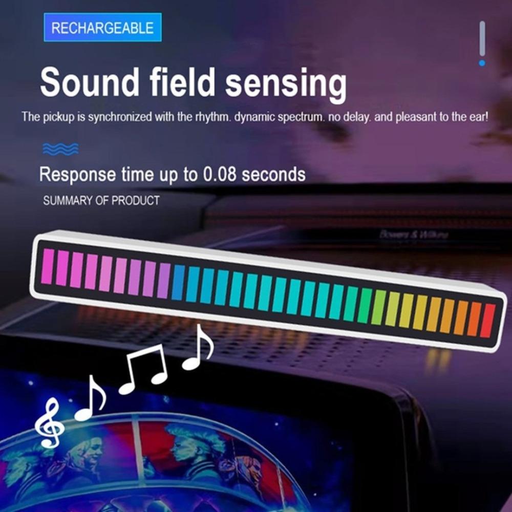 RGB Music Sound Control LED Light App Control Pickup Voice Activated Rhythm Lights Color Ambient LED Light Bar Ambient Light NEW