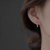 A Row Of Diamond Earrings, Unique, Small And Exquisite Zircon Earrings, Bloggers Recommend Plain Ring C-Shaped Stud Earrings.
