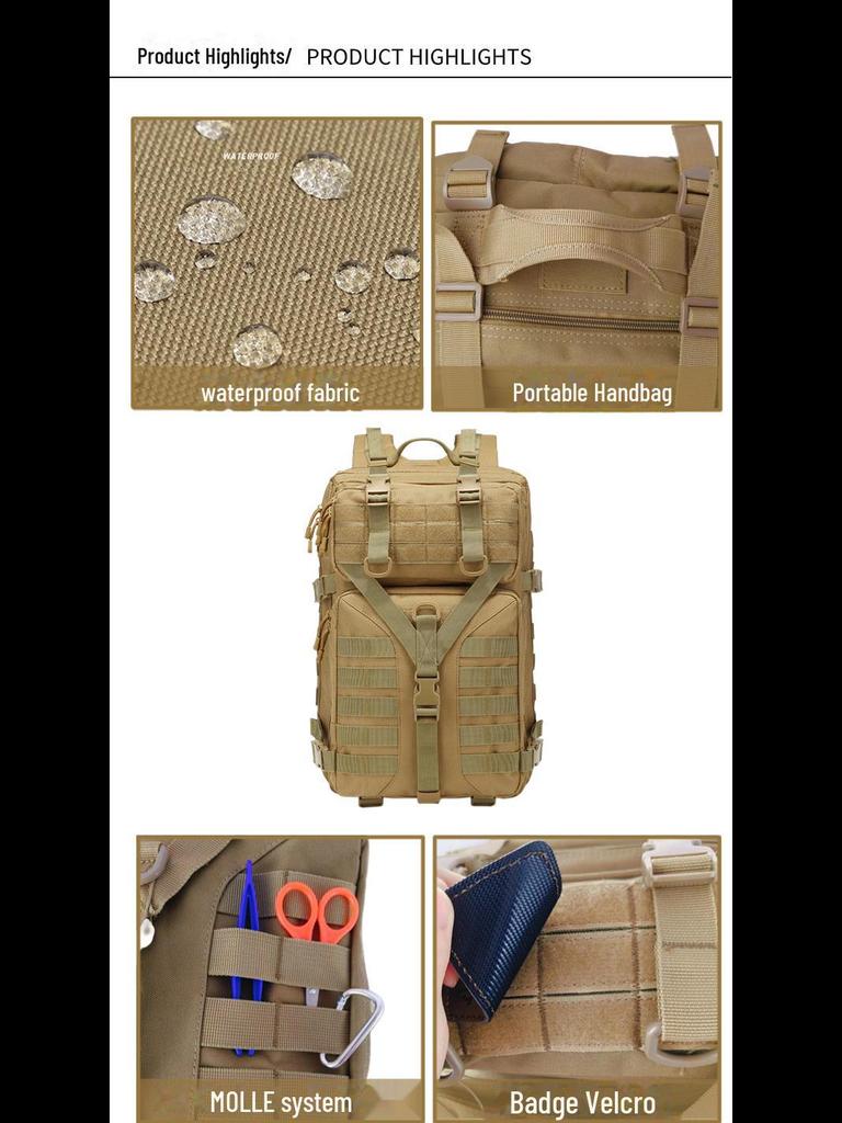 Neuer taktischer Tarn-3P-Outdoor-Rucksack - Multifunktional, Großes Fassungsvermögen für Bergsteigen, Wandern, Camping