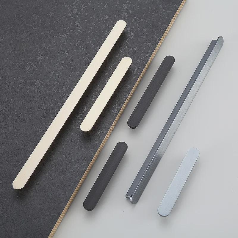 Modern Black Aluminum Alloy Extended Cabinet Handle