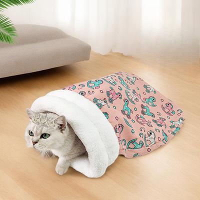 Cat Sleeping Bag Autumn and Winter Style Pet Warm Cat Nest Semi Enclosed Cat Dog Can Drill Into Quilt Cat Quilt