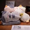 Cartoon Soft Cat Throw Pillow Blanket Plush Toy Doll Girl Office Lunch Break Blanket Doll
