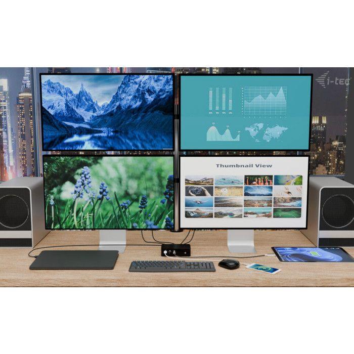 I-tec Dokkingstasjon Thunderbolt 5 Quattro Display 8K 140W Svart - 5 USB 2.5 GLAN